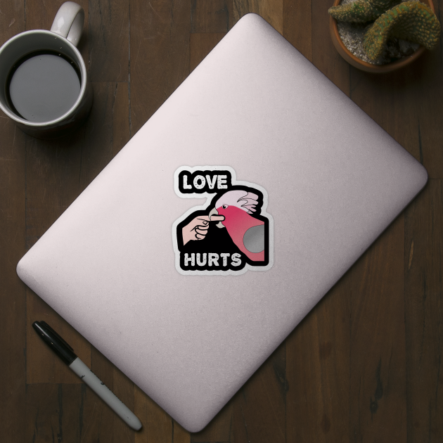 Love Hurts Rose-breasted Galah Cockatoo Parrot Biting by Einstein Parrot
